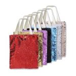 Sequin tote bag with zipper